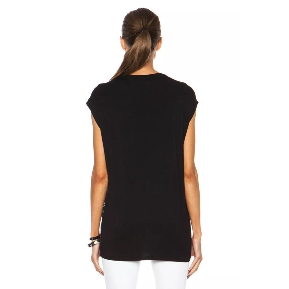 Helmut Lang Strata lightweight short sleeve gray black jersey top size medium - Picture 4 of 12